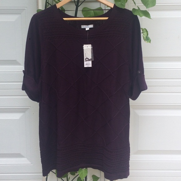 croft & barrow Sweaters - NWT Croft and Barrow purple short sleeve sweater